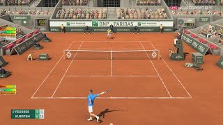 Epic 45 shot rally Roger Federer VS Gustavo Kuerten  ROLAND GARROS  Tennis Elbow 4  Gameplay [upl. by Elma]