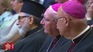 UDIENZA PAPA FRANCESCO A BARTOLOMEO E CONFERENZA CENTESIMUS ANNUS 2018 05 26 [upl. by Esilegna722]