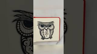 Owl 🦉 Zentangle doodle drawing learntodraw justforfun trending fyp [upl. by Yenffit]