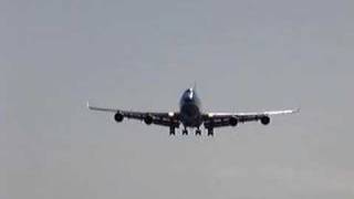 Spectacular low landing KLM 747 St Maarten Maho Beach [upl. by Gnouc]