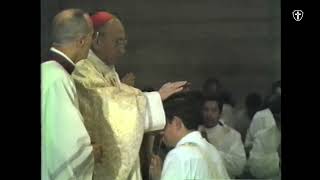 Fr Bailleres who just passed away being ordained a priest in 1981 [upl. by Bathelda]