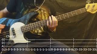 The Red Jumpsuit Apparatus  Face Down Bass Cover Tabs [upl. by Assenna801]