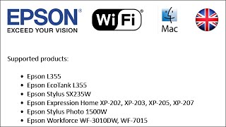 How to setup Epson printers to use WiFi 2013 Mac EN [upl. by Arin85]