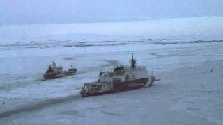 Coast Guard Cutter Healy amp tanker Renda near Nome [upl. by Anairt509]