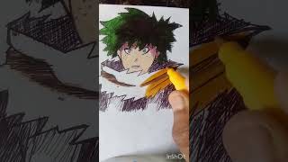 Drawing deku 😎😀😀drawing animelover artbydevesh deku myheroacademia [upl. by Menzies495]