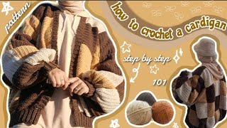 How to crochet a cardigan  pattern included 🌼 [upl. by Icam]