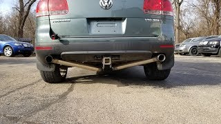 Stock vs Muffler Delete Exhaust VW V10 TDI Touareg [upl. by Nyrmak]