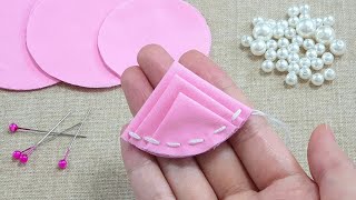 Very Easy Flower Craft Idea with Fabric  Hand Embroidery Designs  Amazing Trick  Sewing Hack DIY [upl. by Ilana]