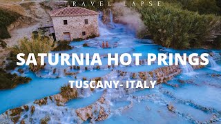 Saturnia Hot Springs in Tuscany – Italy  Natural Baths of Tuscany  by drone [upl. by Enilrac]