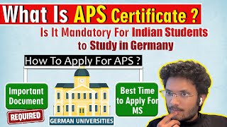 What is APS Certificate  Best time to Apply for MS in GERMANY aps germany [upl. by Suzann]