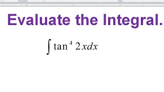 Integral of tan42x [upl. by Jaeger]