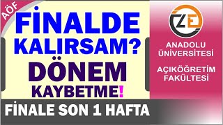 AÖF Finalde Kalırsam Ne Olur Açıköğretimde Sınıf Tekrarı Olmadan Nasıl Geçeriz [upl. by Airom]