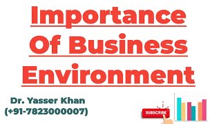 Importance Of Business Environment [upl. by Annahsit]