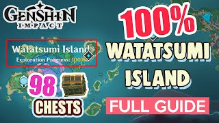 How to Watatsumi Island 100 FULL Exploration ⭐ ALL CHESTS GUIDE 【 Genshin Impact 】 [upl. by Magen]