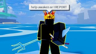 i Helped a Toxic Kid Awaken his ICE Fruit I regret it Blox Fruits [upl. by Nerraf1]