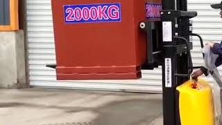 SemiElectric Stacker Powered Pallet Truck Capacity 1000kg 2000kg [upl. by Kathi970]