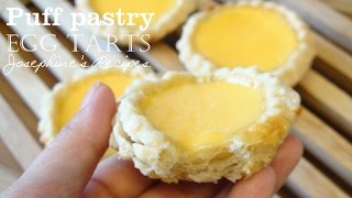 How to Make Puff Pastry Egg Tarts 酥皮蛋撻 Dim sum  JosephineRecipescouk [upl. by Ame]