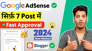 🥳Only 7 Post AdSense Approval  AdSense Approval For Blogger  How To Get AdSense Approval 2024 [upl. by Nileuqaj633]