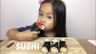 Emma Eats SUSHI  MUKBANG  Eating Sounds  Ne let’s eat [upl. by Onitram135]