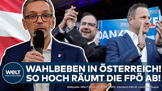 WAHLEN IN ÖSTERREICH Rechte Partei FPÖ ist stärkste Kraft Partei steht vor Koalitionsproblemen [upl. by Abrahan]