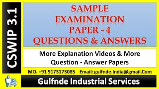 CSWIP 31 II Welding Inspector II Paper 4 II Exam Questions Answers [upl. by Yonita]