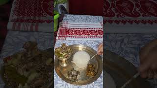 assamesethali assam northeast food rice chicken zubeengarg boilchicken localfish [upl. by Catima]