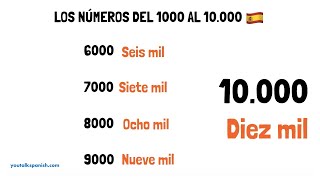 Aprender español los números del 1000 al 10000 🔢 [upl. by Vladimir513]