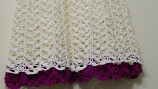 Vestido Crochet para Niña dos Colores 3 de 3 [upl. by Ahsirtap]