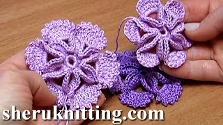 Crochet 3D Center Flowers [upl. by Arondell]