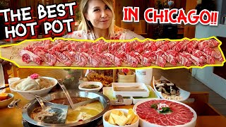 THE BEST HOT POT IN CHICAGO EATING 250 WORTH OF FOOD at QiaoLin Hot Pot 侨林火锅 RainaisCrazy [upl. by Dey846]