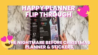 HAPPY PLANNER FLIPTHROUGH  The Nightmare Before Christmas planner amp stickers happyplanner [upl. by Affrica]