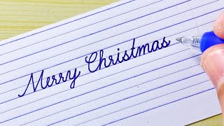 How to write quotMerry Christmasquot in Cursive writing [upl. by Halbeib]