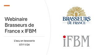 Webinaire  L eau en brasserie [upl. by Tiphany]