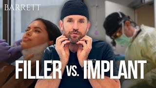 Jawline Enhancement Filler vs Implants [upl. by Lsil378]