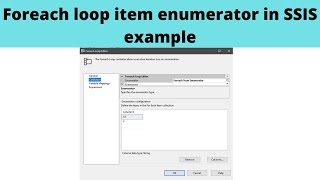 70 Foreach loop item enumerator in ssis example [upl. by Ecnerol]