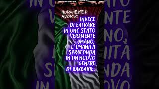 horkheimer adorno filosofia guerra palestina shorts citazioni frasiuniche aforismi [upl. by Nauquf181]