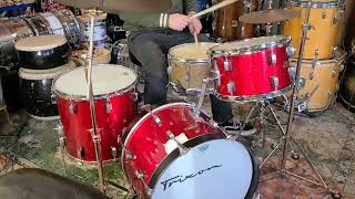 Trixon Drum Set in Red Sparkle [upl. by Anaeda]