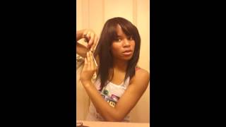 Full Sew in w Bangs on natural hair [upl. by Cahan]