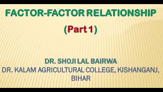 Lecture 03 Factor Factor Relationship Part 1 I AAE 321 I Farm Management and Production Economics [upl. by Ginder]