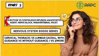 Part 3  Nerve Block Epidural InjectionInfusion Spinal Nerve Block 60000 Series  Medical Coding [upl. by Nawtna]