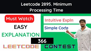 Leetcode 2895 Minimum Processing Time [upl. by Annabel]