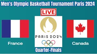 France Vs Canada  QuarterFinals  Mens Olympic Basketball Tournament Paris 2024 Live Scoreboard [upl. by Korman179]