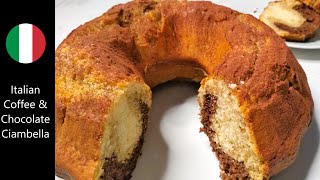 🇮🇹Italian ChocolateampCoffee Ciambella Mascarpone Easy Marble Cake Passportcookbook [upl. by Annaig]