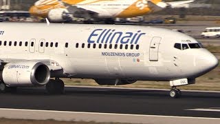 Ellinair Boeing 737400 Takeoff from Athens 03R  LGAV Ramp Tour Plane Spotting [upl. by Frager299]