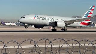 American Airlines Boeing 7878 Dreamliner lands at Las Vegas  N815AA [upl. by Elbam742]