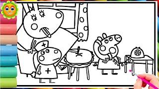 Miss Rabbit Day Off  Peppa Pig Coloring book Peppa Pig Coloring Pages [upl. by Namrej]