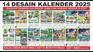 14 desain kalender tahun 2025 lengkap jawa dan hijriah [upl. by Adiuqal]