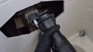 How To Replace A Shower Valve Through Fiberglass  Gilbert AZ [upl. by Publias]