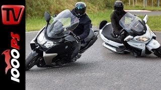 Suzuki Burgman 650 vs BMW C 650 GT  Scooter Battle [upl. by Akin]