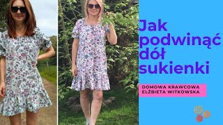 Podwijanie sukienki na maszynie  podstawy szycia [upl. by Eciruam]